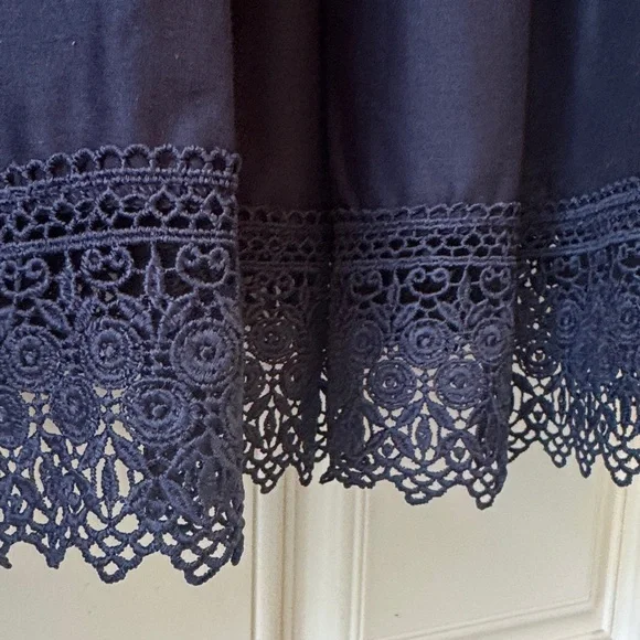 ANTONIO MELANI Mikaela Navy Lace Trim Maxi Dress - Picture 5 of 11